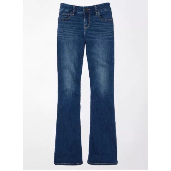 American Eagle Jeans 12 Curvy Lowrise Kick Bootcut Next Level Blue Denim NEW - Picture 3 of 10